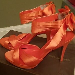 Orange 4 inch heels